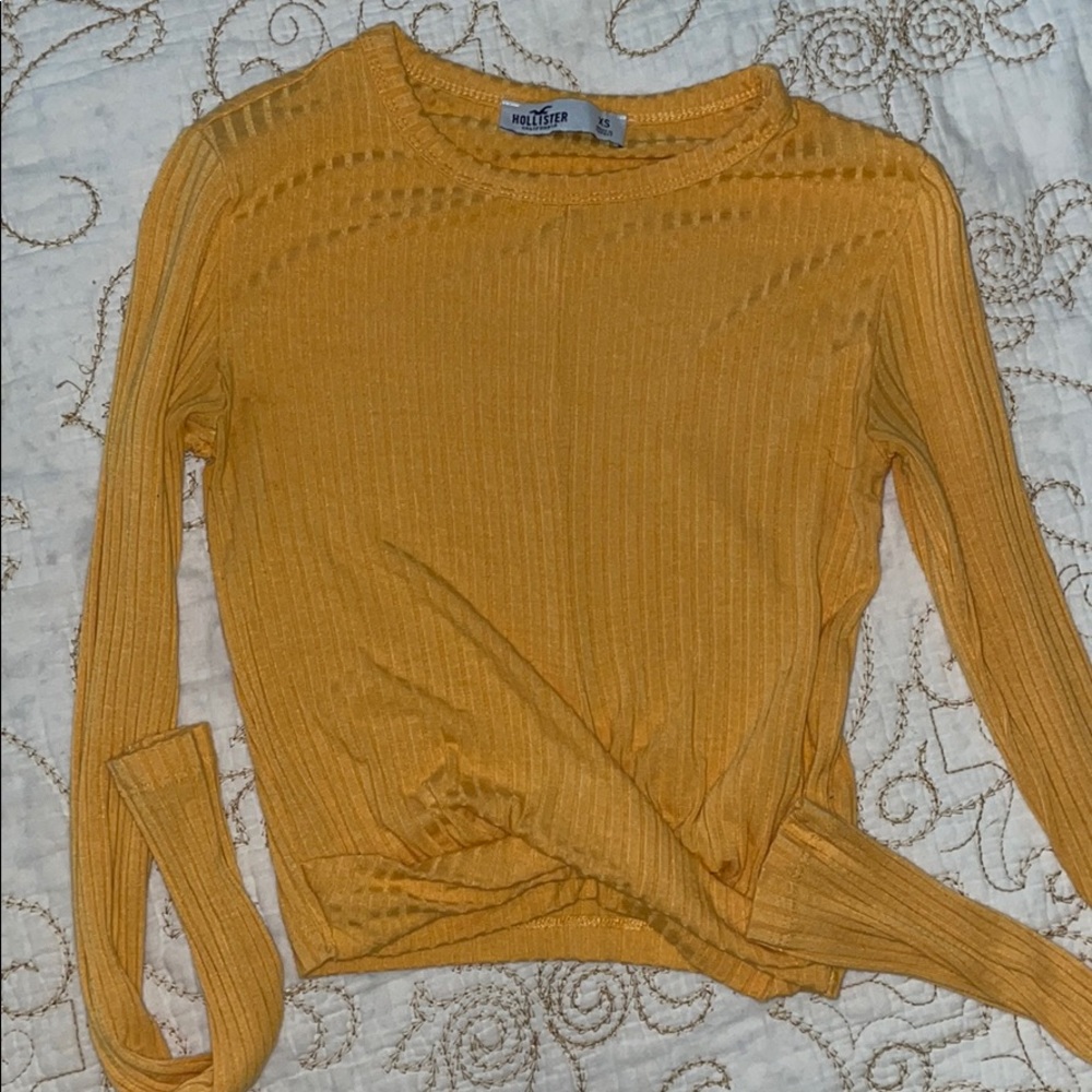 Yellow long sleeve hollister shirt